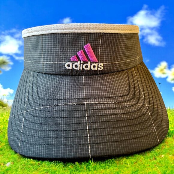 Adidas Sun Visor Hat CLIMALITE Gray Embroidered Logo CLAMP ARMS Unisex - Picture 2 of 11